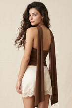 Load image into Gallery viewer, Mesh Halter Top With Integrated Scarf Detail
