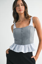 Load image into Gallery viewer, Striped Peplum Top