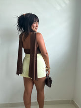 Load image into Gallery viewer, Mesh Halter Top With Integrated Scarf Detail