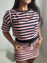 Load image into Gallery viewer, Crop T-Shirt & Striped Skort Set