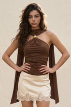 Load image into Gallery viewer, Mesh Halter Top With Integrated Scarf Detail