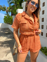 Load image into Gallery viewer, Crochet Button-Front Romper
