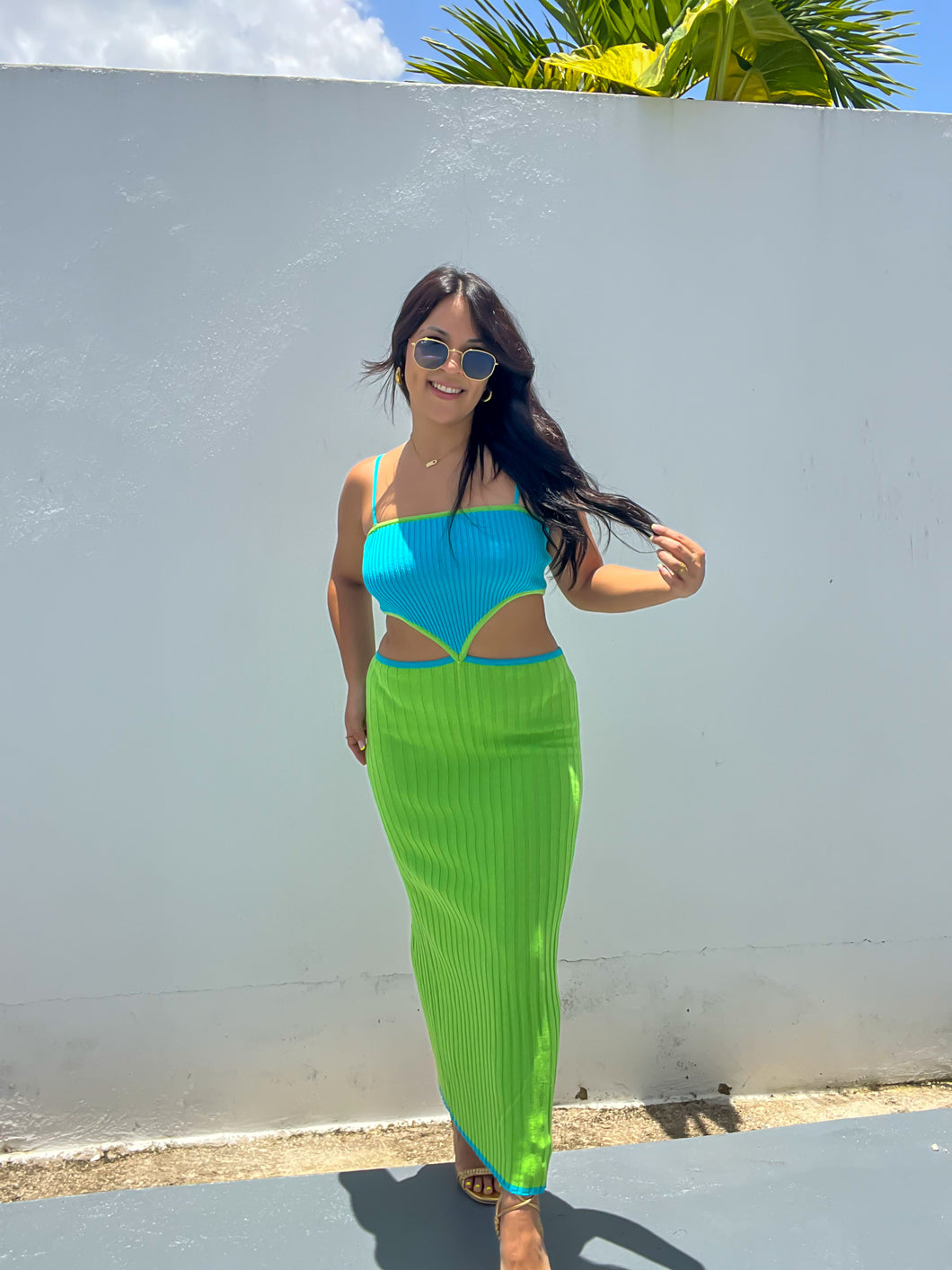 Aqua Midi Dress