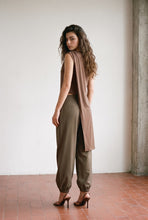 Load image into Gallery viewer, Asymmetrical Draped Top Brown
