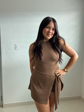 Load image into Gallery viewer, Coffee Tennis Dress With Shorts
