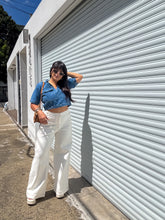 Load image into Gallery viewer, Denim V-neck Cropped Top
