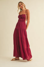 Load image into Gallery viewer, Crinkle Gauze Tiered Backless Jumpsuit
