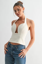 Load image into Gallery viewer, Sculpted Halter Peplum Top
