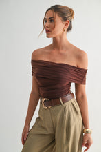 Load image into Gallery viewer, Mesh Off-shoulder Ruched Top
