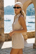 Load image into Gallery viewer, Belted Linen Halter Romper
