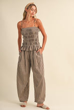 Load image into Gallery viewer, Striped Smocked Jumpsuit

