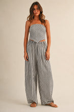 Load image into Gallery viewer, Striped Smocked Back Tie Handkercheif Top And Barrel Pants
