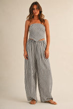 Load image into Gallery viewer, Striped Smocked Back Tie Handkercheif Top And Barrel Pants

