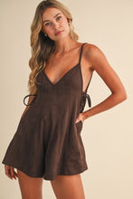 Load image into Gallery viewer, Vegan Leather Sleeveless Flare Romper
