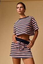 Load image into Gallery viewer, Crop T-Shirt &amp; Striped Skort Set
