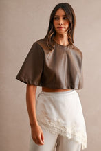 Load image into Gallery viewer, Faux Leather Cropped Boxy Top
