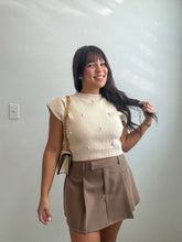 Load image into Gallery viewer, Pearl Embellished Sweater Knit Top
