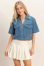 Load image into Gallery viewer, Denim V-neck Cropped Top
