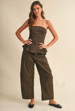Load image into Gallery viewer, Leopard Peplum Top &amp; Barrel Pants
