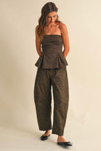 Load image into Gallery viewer, Leopard Peplum Top &amp; Barrel Pants
