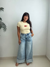 Load image into Gallery viewer, Cuffed Hem Wide Leg Denim Pants
