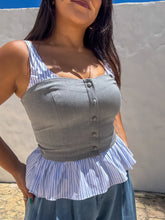 Load image into Gallery viewer, Striped Peplum Top

