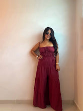 Load image into Gallery viewer, Crinkle Gauze Tiered Backless Jumpsuit
