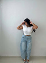 Load image into Gallery viewer, Studded Barrel Denim Pants
