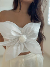 Load image into Gallery viewer, Butterfly Bow Floral Trim Knot Bustier Crop Top
