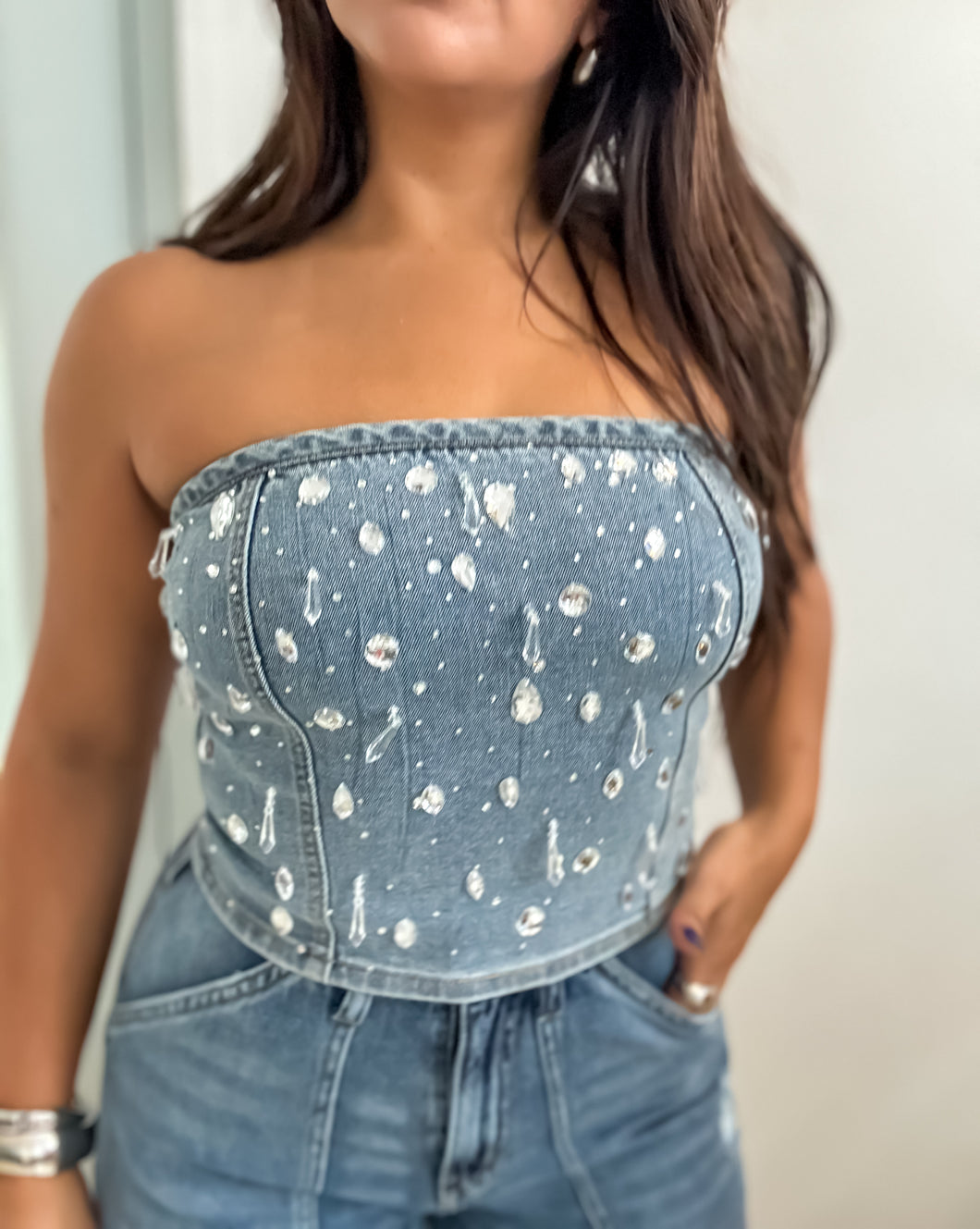 Denim Tube Top