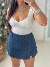Load image into Gallery viewer, Denim Mini Skort With Front Slit
