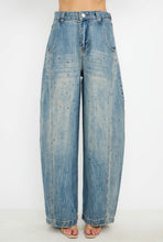 Load image into Gallery viewer, Rhinestone Barrel Jeans
