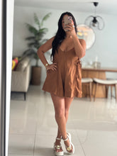 Load image into Gallery viewer, Vegan Leather Sleeveless Flare Romper

