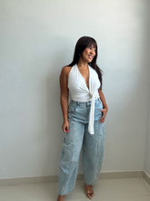 Load image into Gallery viewer, Studded Barrel Denim Pants
