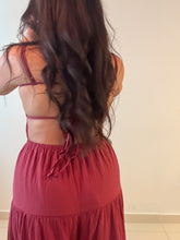 Load image into Gallery viewer, Crinkle Gauze Tiered Backless Jumpsuit
