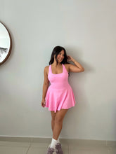 Load image into Gallery viewer, Sleeveless Cross Back Tennis Dress W/bra Shorts
