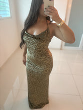 Load image into Gallery viewer, Halter Leopard Print Maxi Dress
