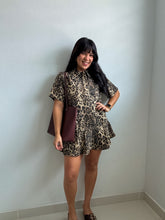 Load image into Gallery viewer, Leopard Denim Mini Dress
