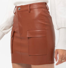 Load image into Gallery viewer, Rust leather mini skirt
